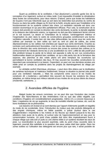 Mode de vie traditionnels et modernisme dans l'habitat en Guyane ...