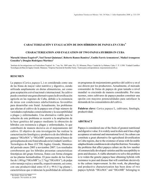 Vol. 34 NÃºm. 3 - Instituto Nacional de Investigaciones Forestales ...