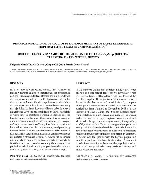 Vol. 34 NÃºm. 3 - Instituto Nacional de Investigaciones Forestales ...