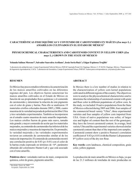 Vol. 34 NÃºm. 3 - Instituto Nacional de Investigaciones Forestales ...