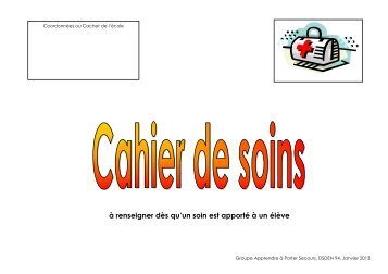 Cahier de soins eleves