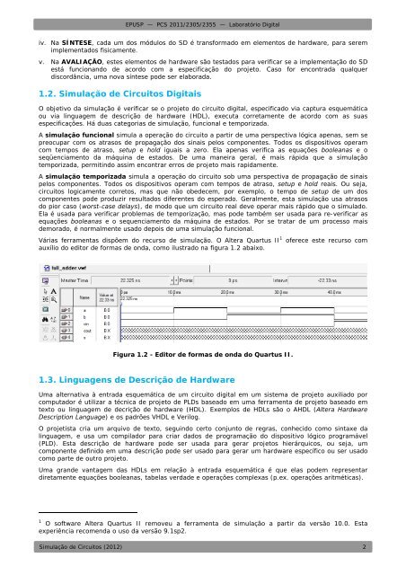 SIMULAÇÃO DE CIRCUITOS - PCS - USP