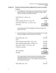 Chapter 9 Standard costing, flexible budgeting and variance analysis