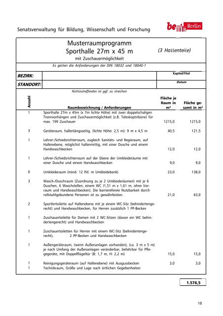 (Loseblattsammlung) Schulsporthallen - Die Vergabeplattform des ...