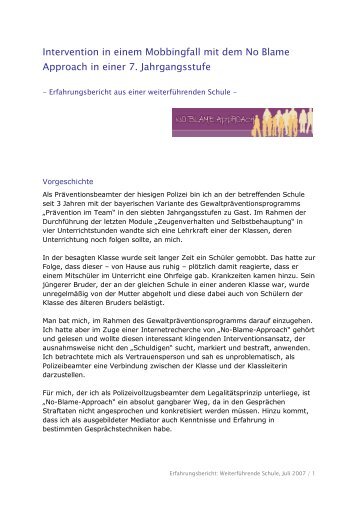 zum Bericht - No Blame Approach