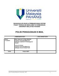 polisi penggunaan e-mail - Universiti Malaysia Pahang
