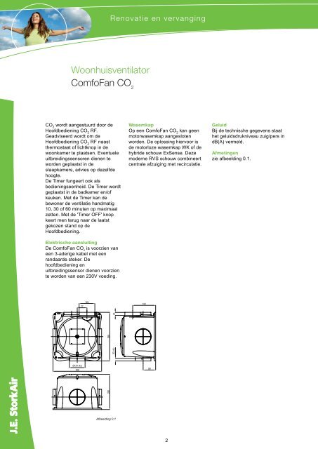 Woonhuisventilator ComfoFan CO2 - J.E. StorkAir
