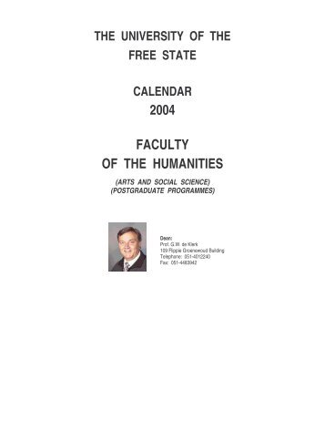 Postgraduate Programmes - University of the Free State