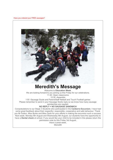 Meredith's Message - Glenroi Heights Public School