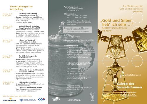 „Gold und Silber lieb' ich sehr …“ - und Wirtschaftsmuseum