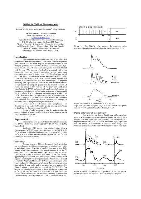 Solid-state NMR of Fluoropolymers Introduction Experimental ...