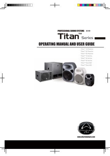 OPERATING MANUAL AND USER GUIDE Series - Wharfedale Pro