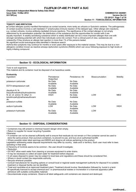 Chemwatch Australian MSDS 3826981 - FUJIFILM Australia