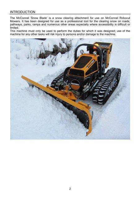 Snow Blade Operator & Parts Manual - McConnel
