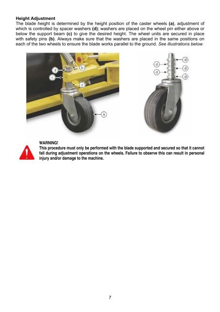 Snow Blade Operator & Parts Manual - McConnel