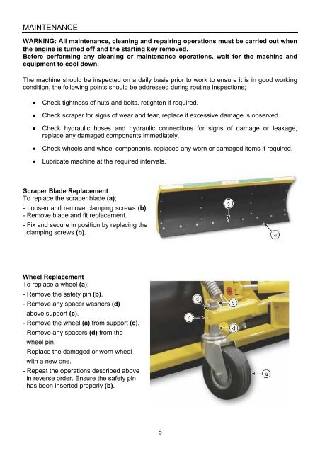 Snow Blade Operator & Parts Manual - McConnel