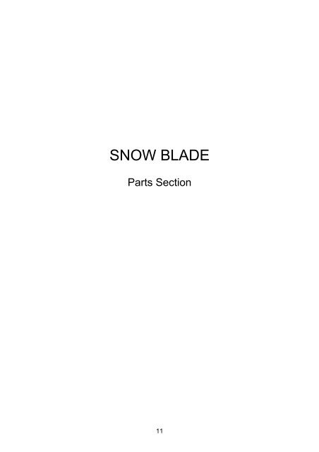 Snow Blade Operator & Parts Manual - McConnel