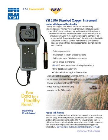 YSI 550A Dissolved Oxygen Instrument! - GWM-Engineering Oy