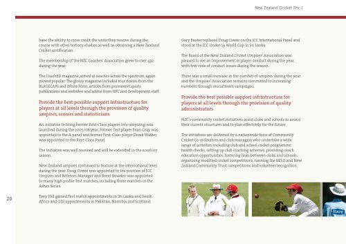 New Zealand Cricket Annual Report 2005 - 2006