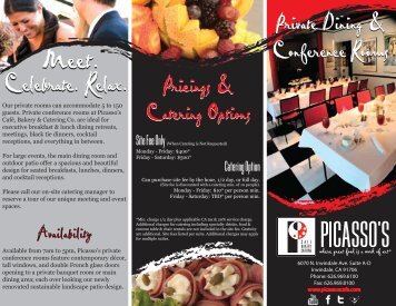 Private Dining & Conference Rooms Brochure - Picasso's