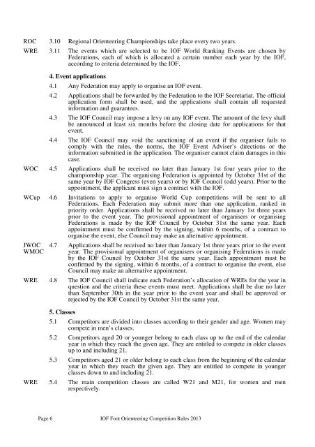 Rules for the Orienteering event in - International Orienteering ...