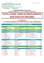 tutte le gare, come da regolamento, non sono piÃ¹ ... - CSI Parma