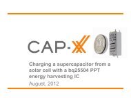 Charging a supercapacitor from a solar cell with a ... - Cap-XX