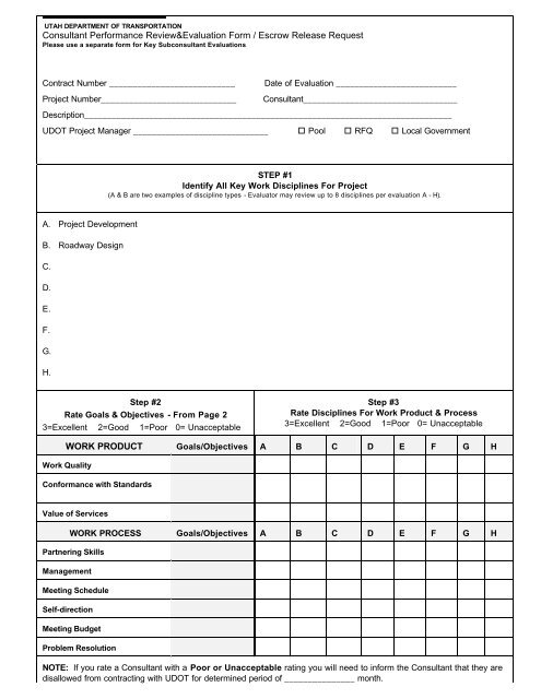 Utah Consultant Evaluation Form