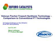 Velocys Fischer-Tropsch Synthesis Technology - Oxford Catalysts ...