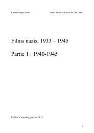 Films nazis, 1933 â 1945 Partie 1 : 1940-1945 - CinÃ©mathÃ¨que suisse