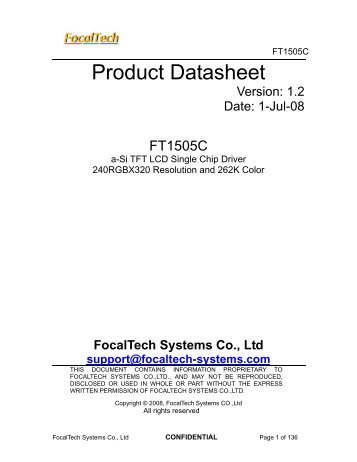 Product Datasheet