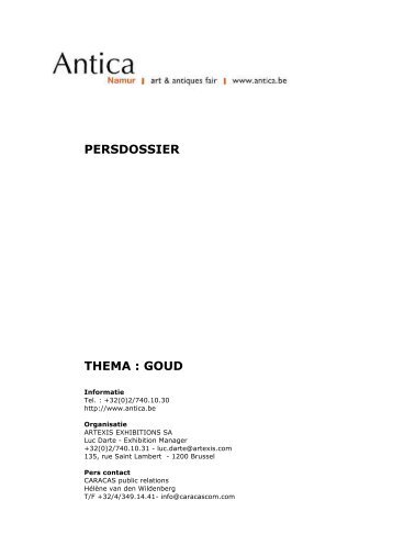 PERSDOSSIER THEMA : GOUD - Caracascom