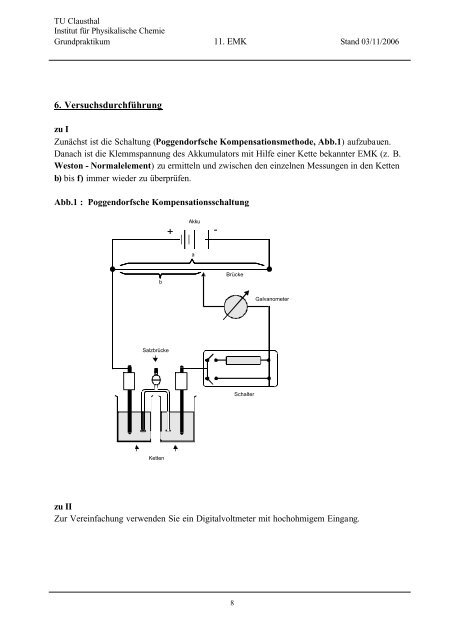 Elektromotorische Kraft (EMK) - Institut fÃ¼r Physikalische Chemie ...
