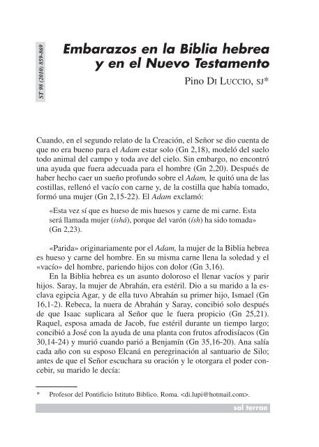 Embarazos en la Biblia hebrea y en el Nuevo Testamento