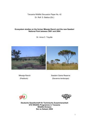 Ecosystem studies on the former Mkwaja Ranch and the new S