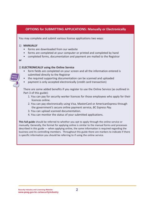 Getting and Keeping a Security Business Licence - Ministry of Justice