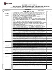 Interior Layout Part 3 and Part 9 Small Buildings Inspection Checklist