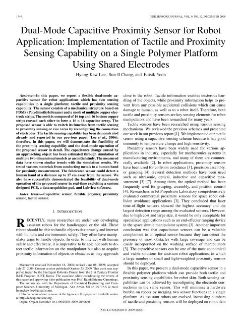 Dual-Mode Capacitive Proximity Sensor for Robot Application ...