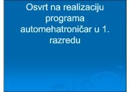 Osvrt na realizaciju Os t a ea acju programa automehatroniÄar u 1 ...