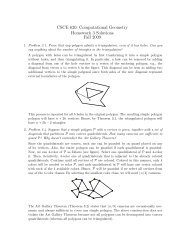 CSCE 620: Computational Geometry Homework 3 Solutions Fall 2009