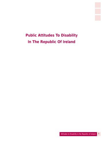 Public Attitudes To Disability In The Republic Of Ireland