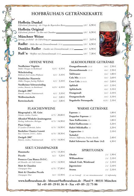 HB Standardk pdf - Hofbräuhaus