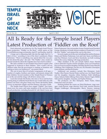 April 11, 2013 - Temple Israel of Great Neck