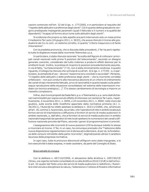 Relazione annuale 2012 - Prima Comunicazione