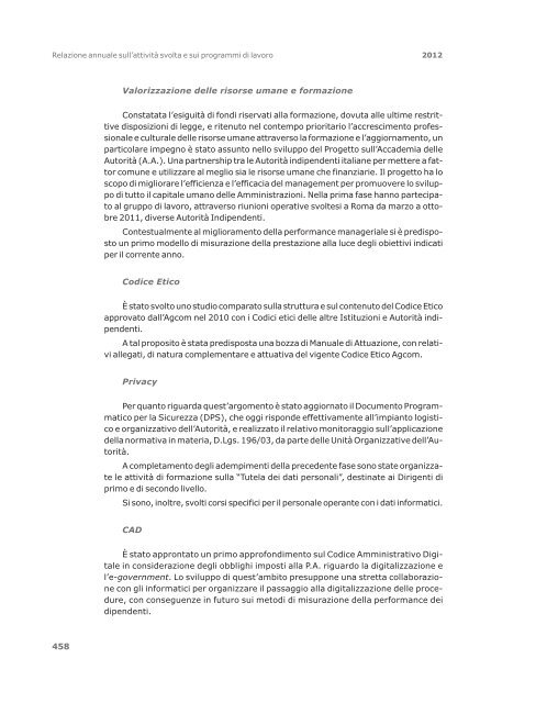 Relazione annuale 2012 - Prima Comunicazione