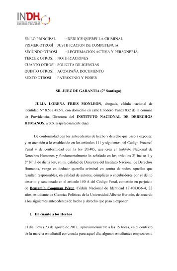 Querella Torturas estudiante Alberto Hurtado.pdf - Biblioteca Digital ...