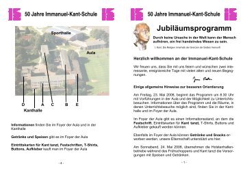 50 Jahre Immanuel-Kant-Schule JubilÃ¤umsprogramm