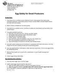 Safe egg handling for small producers - Maryland Department of ...