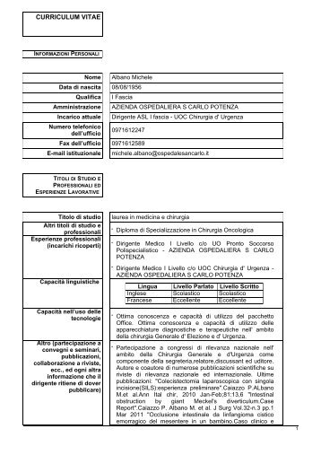 ALBANO Michele - Ospedale San Carlo