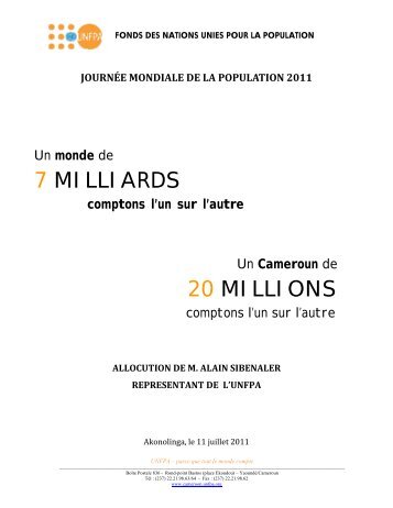 JOURNÃE MONDIALE DE LA POPULATION 2011 Akonolinga, le 11 ...